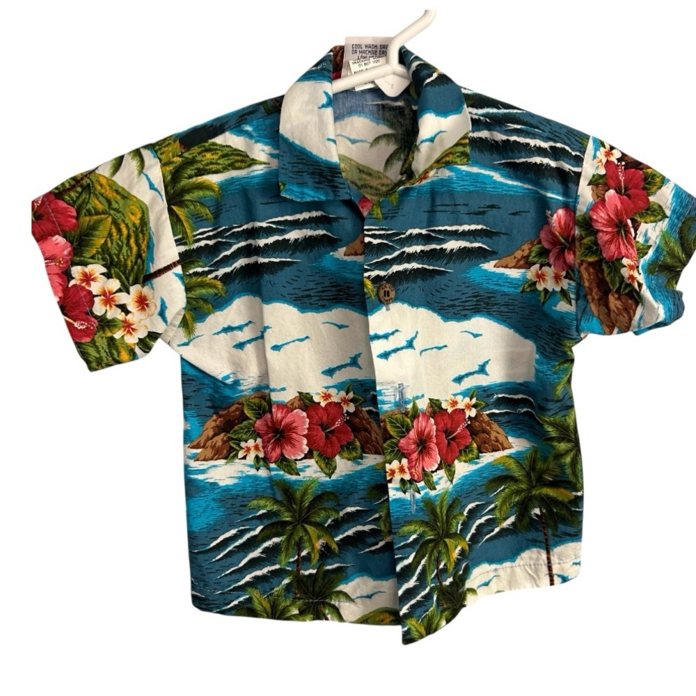 Nui Nalu shirt kids button down tropical print Hawaii size 24 months unisex